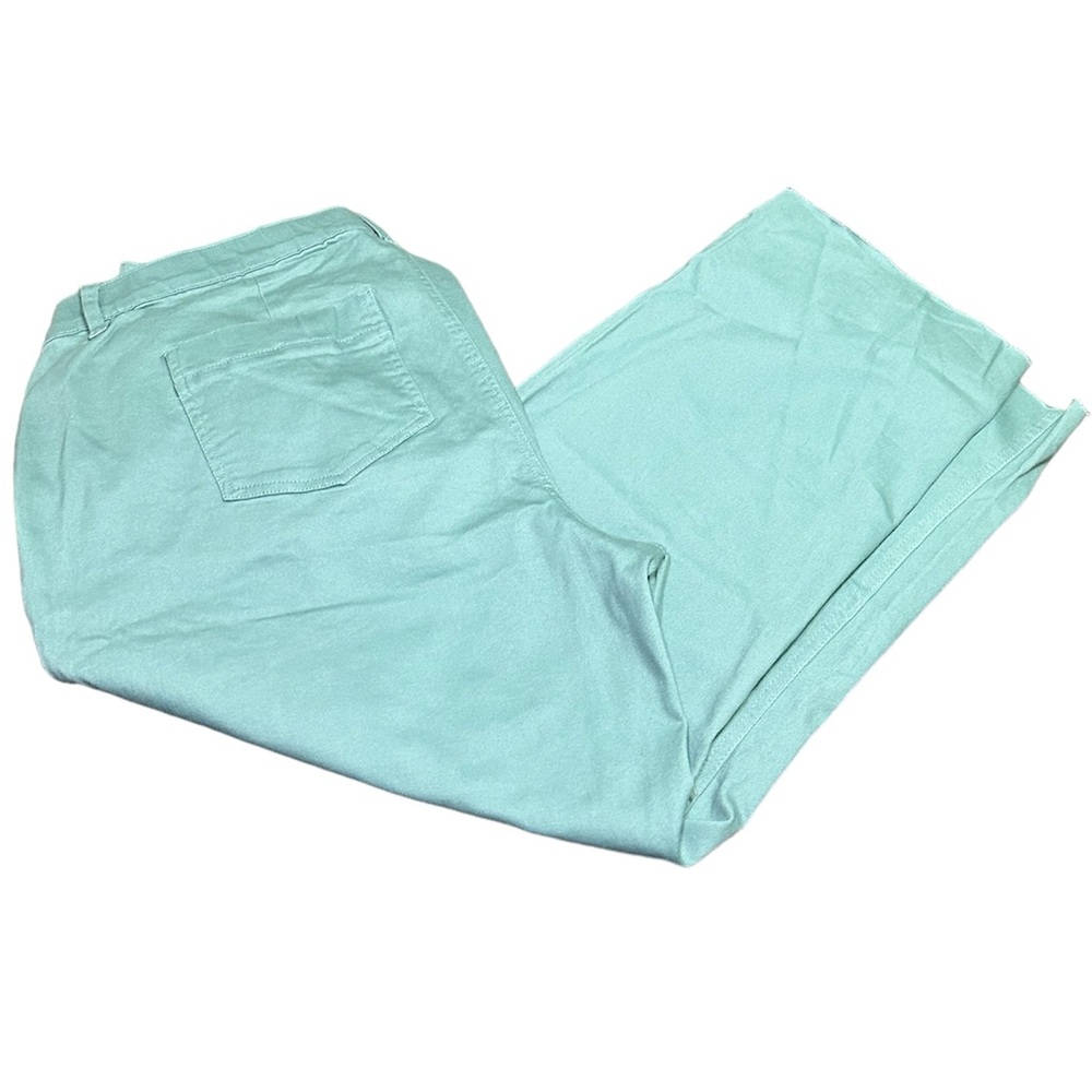YMI FP Exclusive High Rise Trouser Cropped Wide Leg Jeans - Green, Size 2X